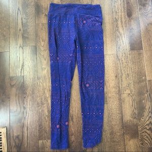 LuLaRoe blue and coral pattern leggings